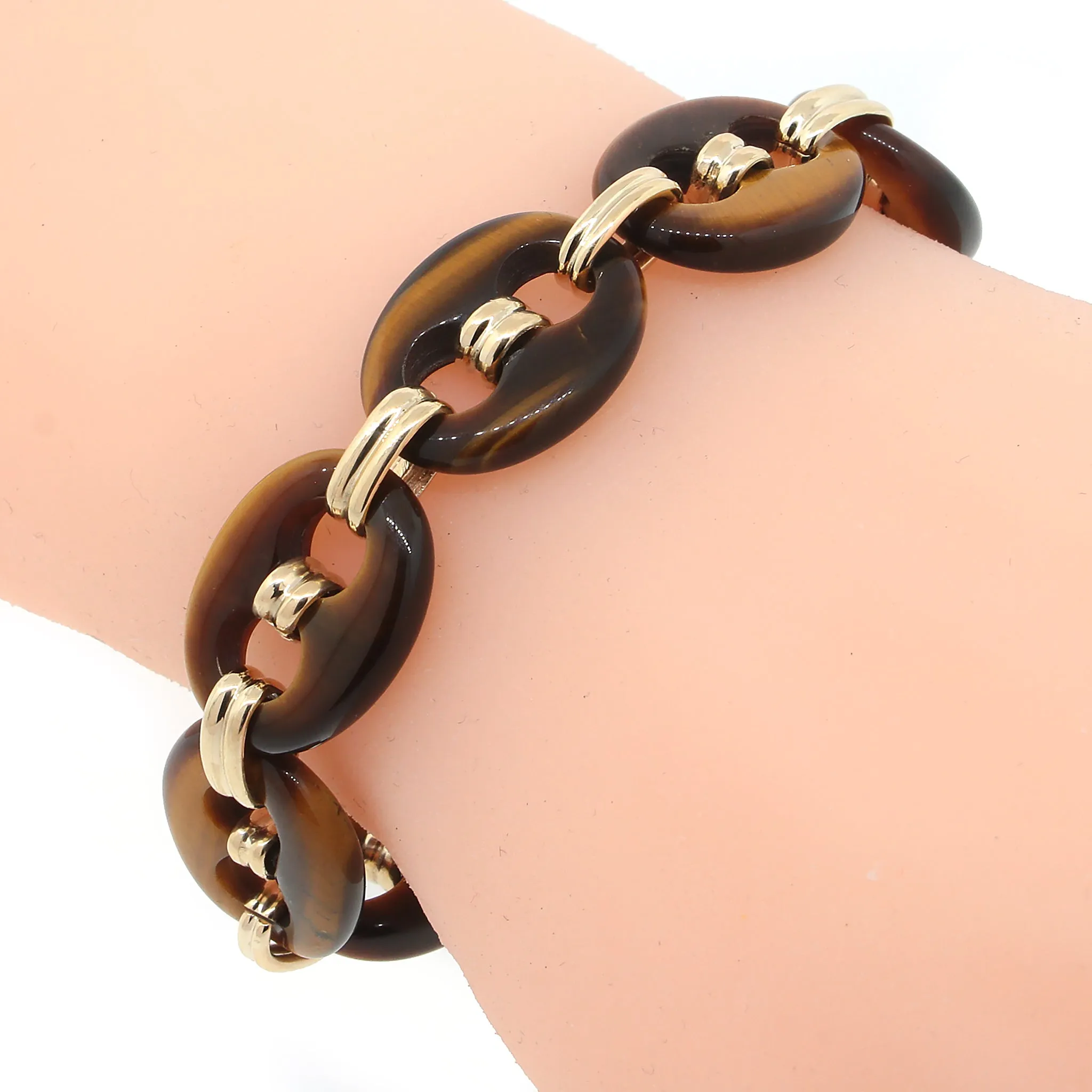 Tiger Eye Mariner Link Bracelet