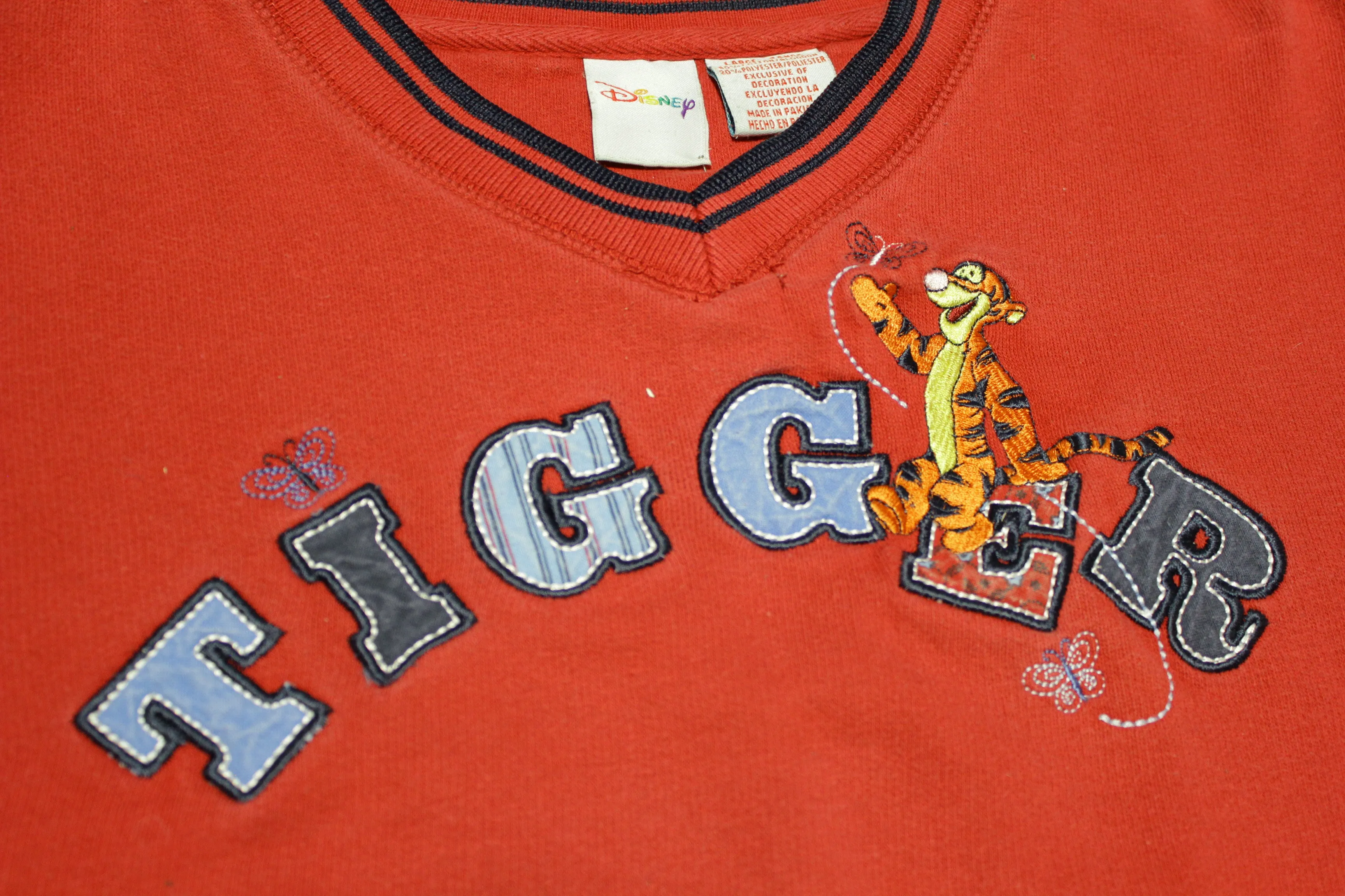 Tigger Disney Pooh Embroidered Sewn Patch Vintage 90's Crewneck Sweatshirt