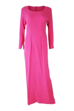 UNLABELLED Fuchsia Pink Long Sleeved Maxi Dress (M)