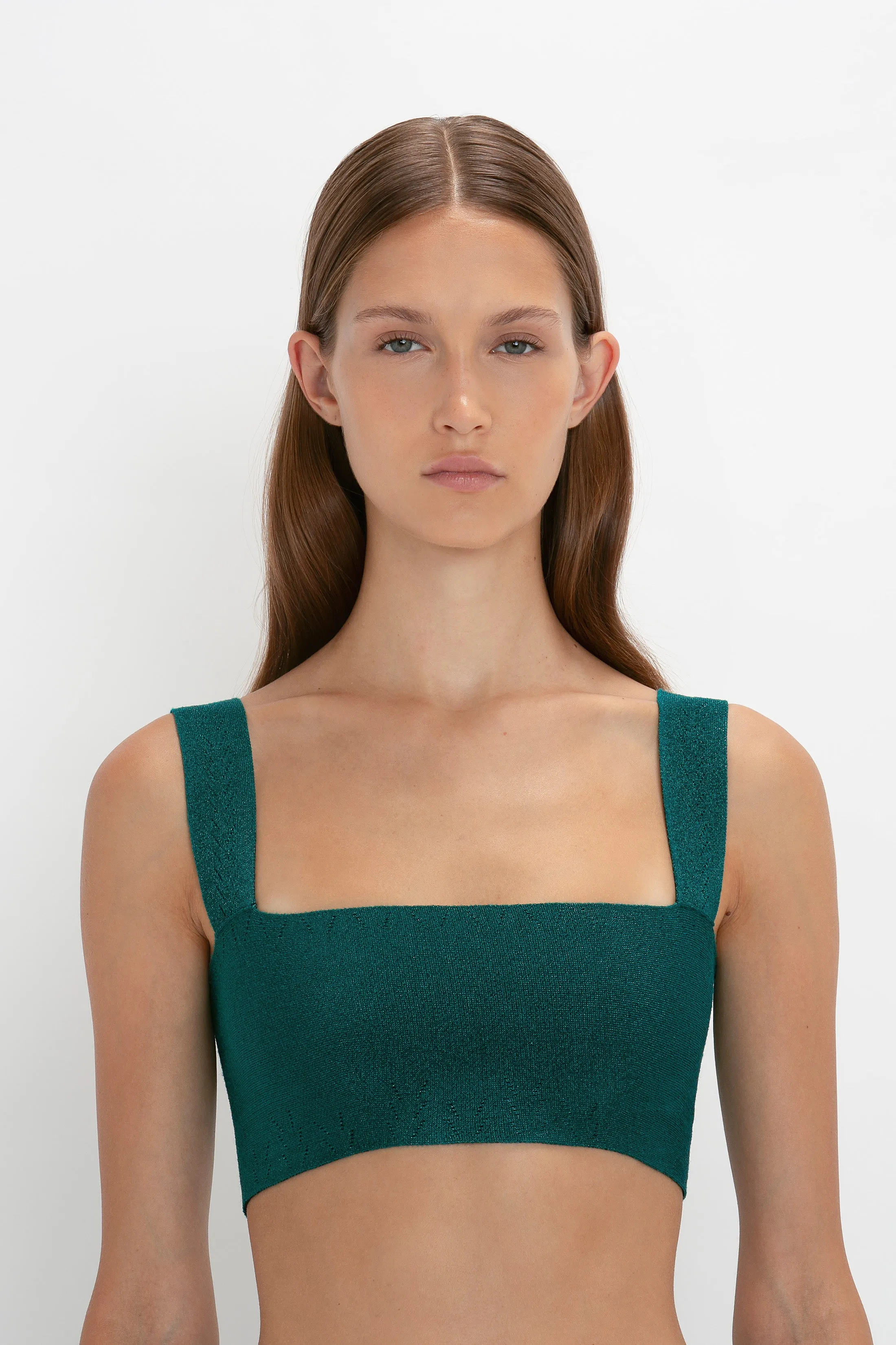 VB Body Strap Bandeau Top In Lurex Green