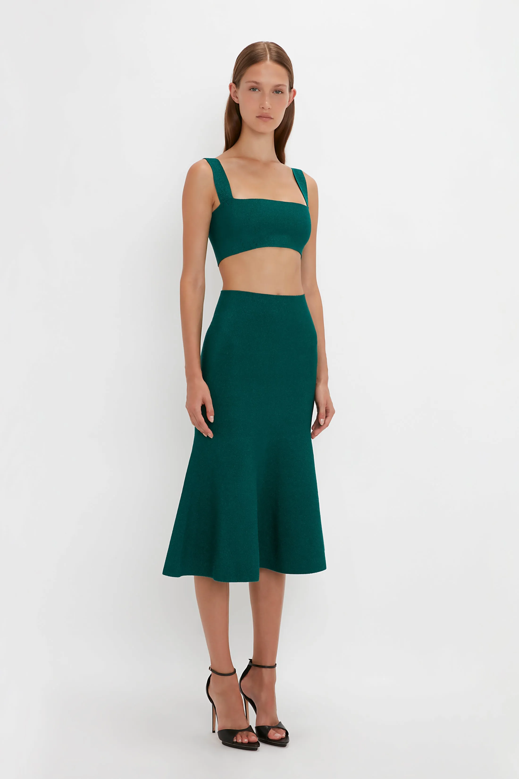 VB Body Strap Bandeau Top In Lurex Green