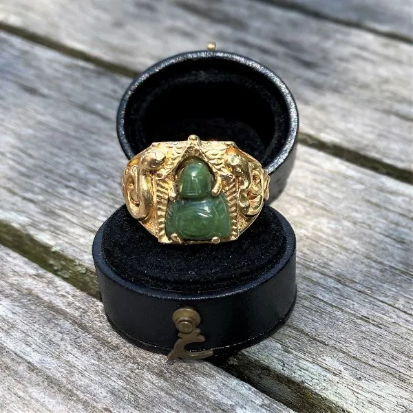 Vintage Carved Jade Ring