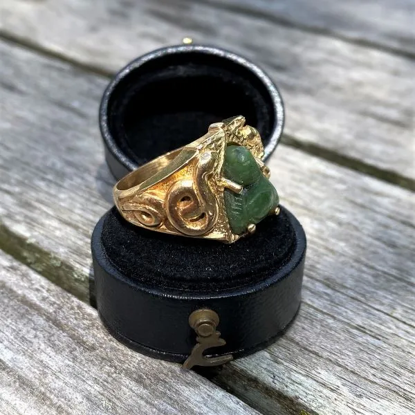 Vintage Carved Jade Ring