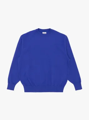 Wave Cotton Knit Pullover Blue