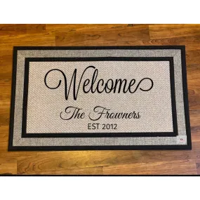 Welcome name Family door mat