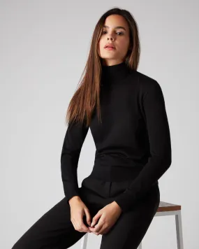 Women's Margot Superfine Cashmere Roll Neck Jumper Black