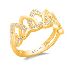 Yellow Gold Diamond Eternal Heart Ring